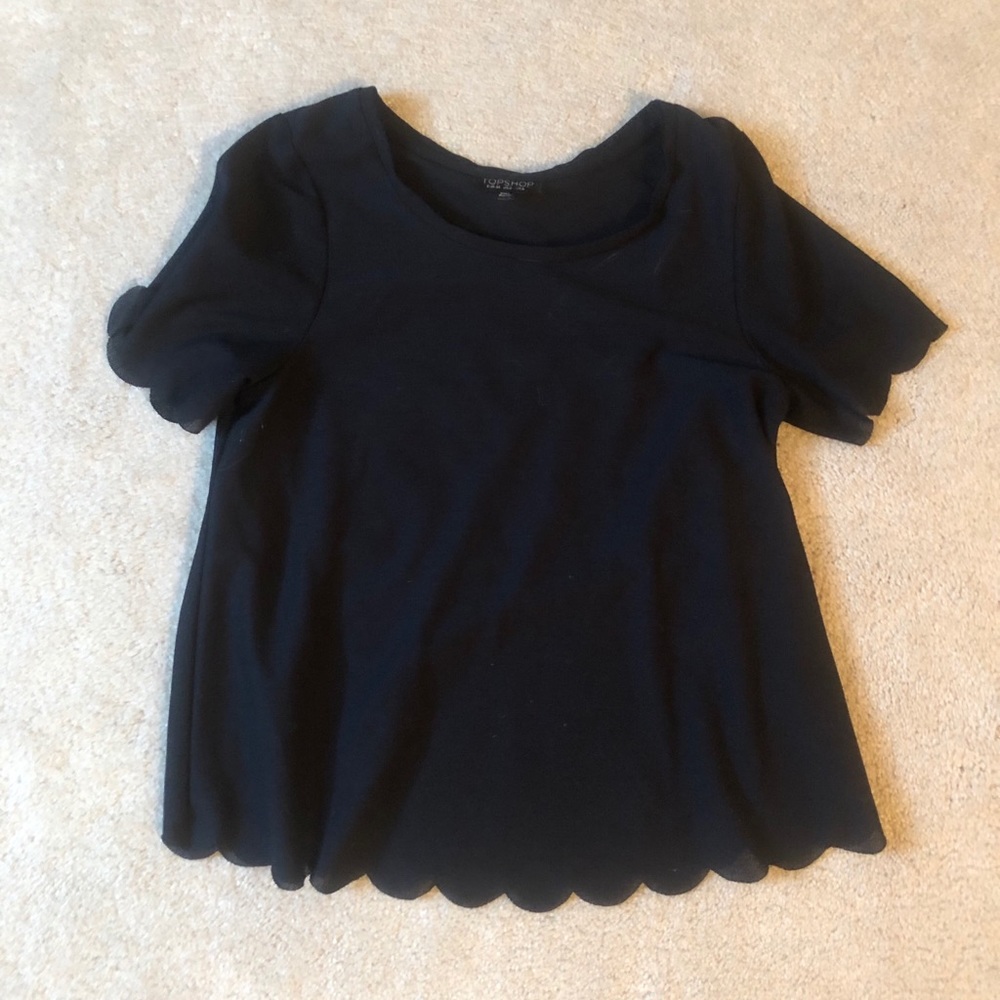 TopShop Scalloped Crop Top